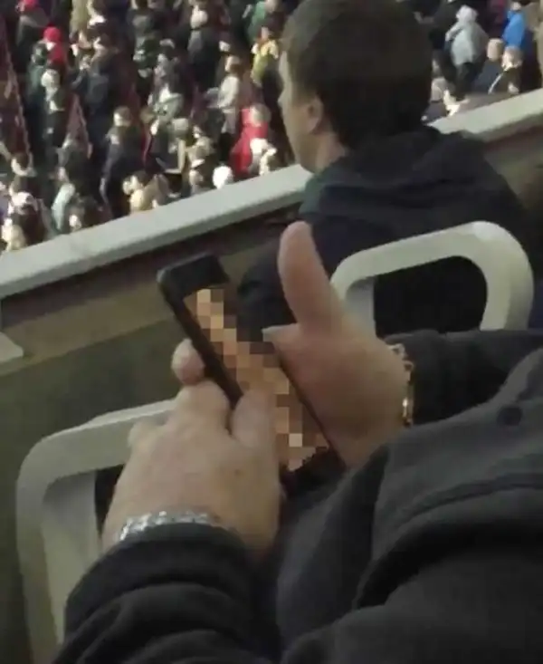 Arsenal Fan Spotted Watching PORN At Emirates Stadium During Match. See Photos